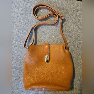 Leather Crossbody Bag in Cognac Brown - Classic Women’s Shoulder Bag